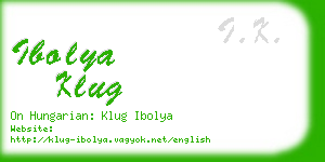 ibolya klug business card